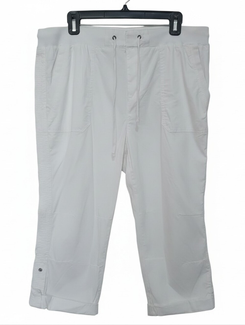 Khakis & Company Bright White Poplin Capris Sz 14 NWT